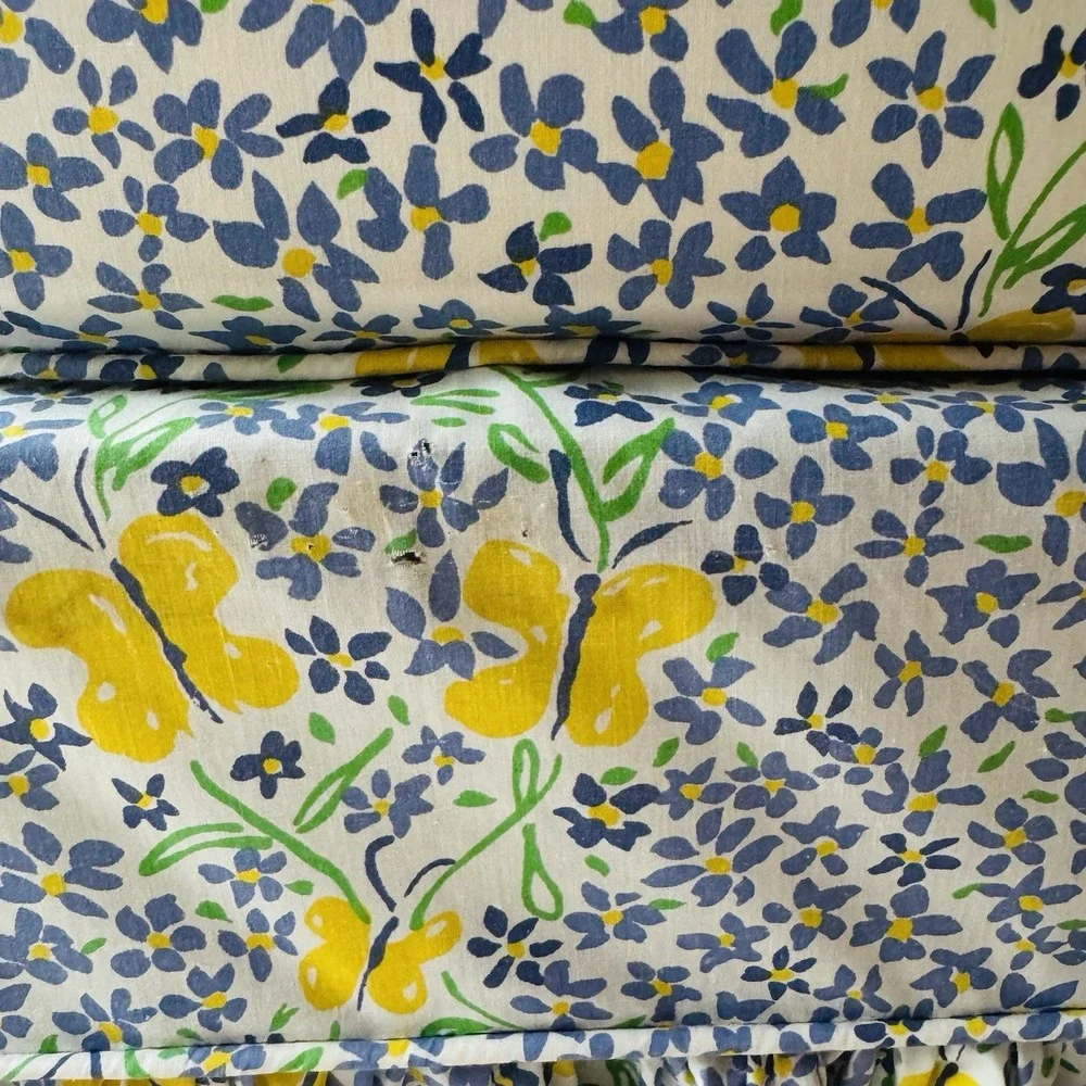 RARE VTG Custom‎ Daybed Bedding Set J.P. Stevens Butterfly Floral 11 Pc Sofa